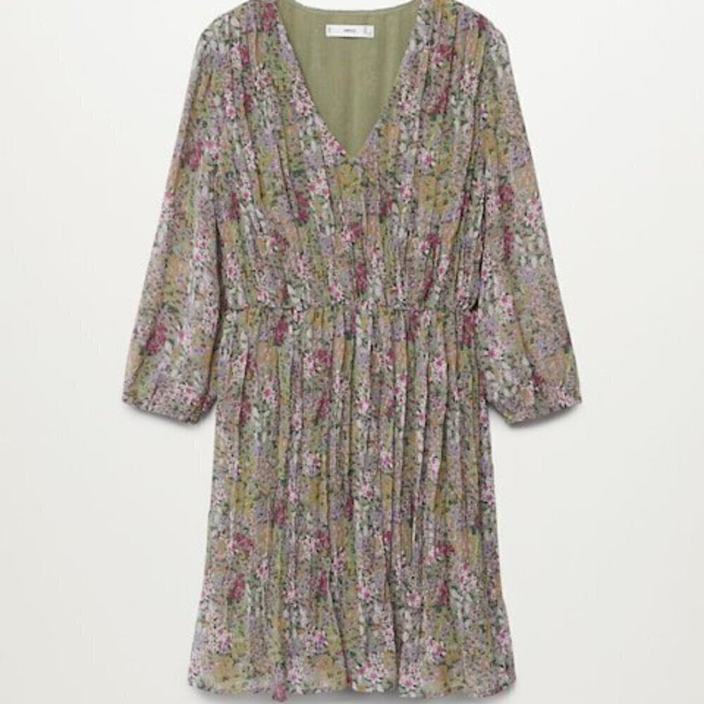 MNG Mango Boho Floral Mini Dress Size 6 Indie Cottage Soft Coquette Flowy